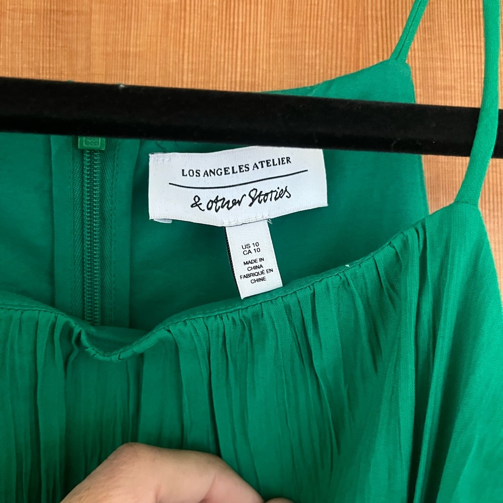 & Other Stories Vibrant Green Midi Dress Size 10 Women - Gorgeous 🔥💚 - Picture 6 of 9